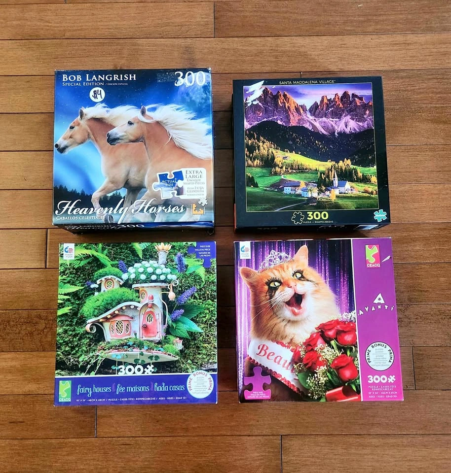 Lot of 4 300-Piece Puzzle Bundle