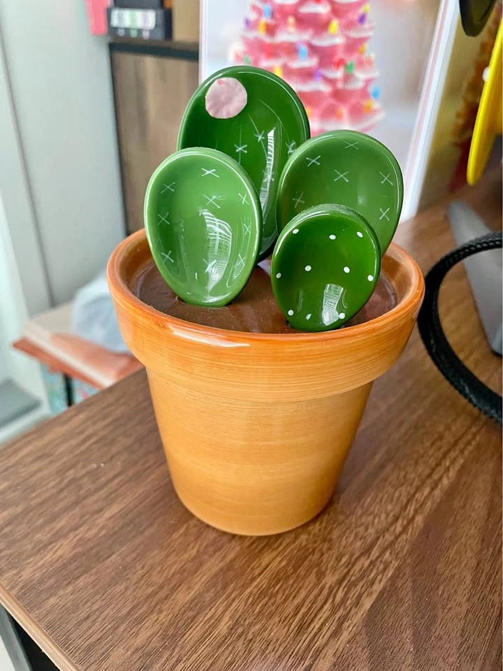 Ceramic Cactus Measuring Cup and Spoon Set