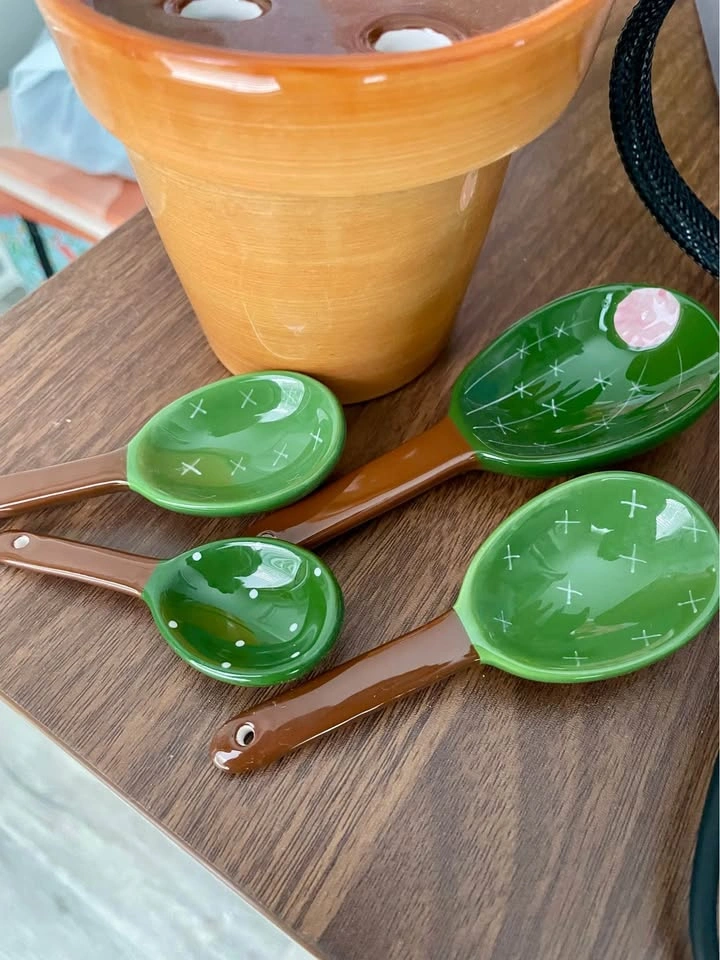 Ceramic Cactus Measuring Cup and Spoon Set - photo 5
