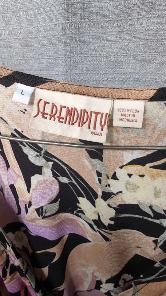 Serendipity Maui Floral Sleeveless Tie-Front Top Size L - photo 2