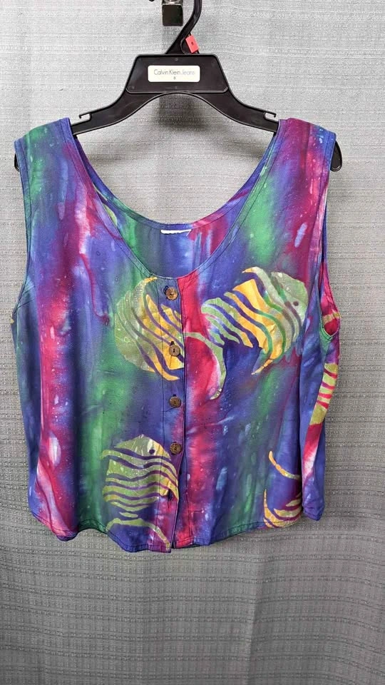 Batik Fish Print Sleeveless Top