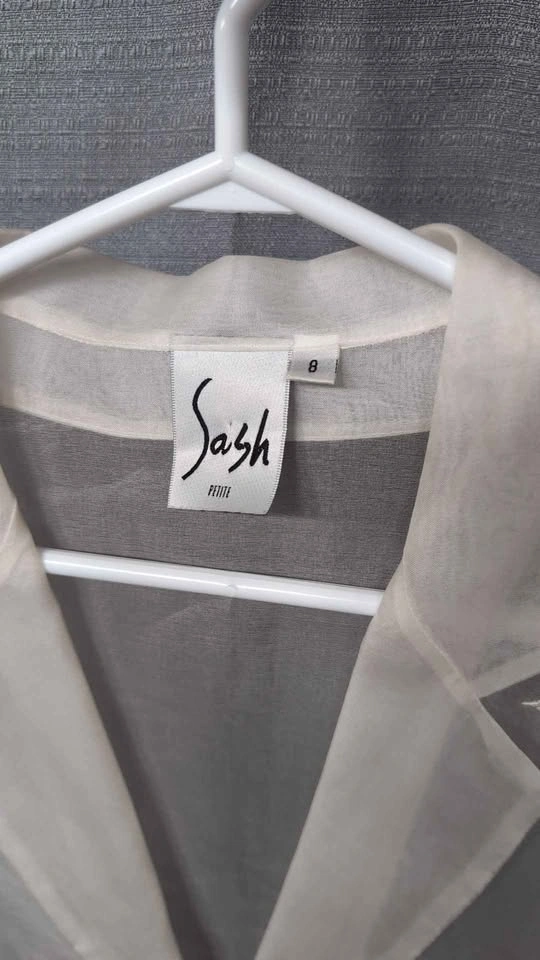 Sash Petite 100% Silk Sheer Embroidered Blazer - Size 8 - photo 2