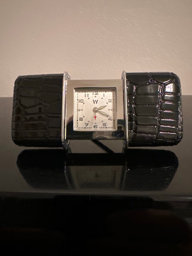 Wedgwood vintage mechanical travel portable sliding alarm clock