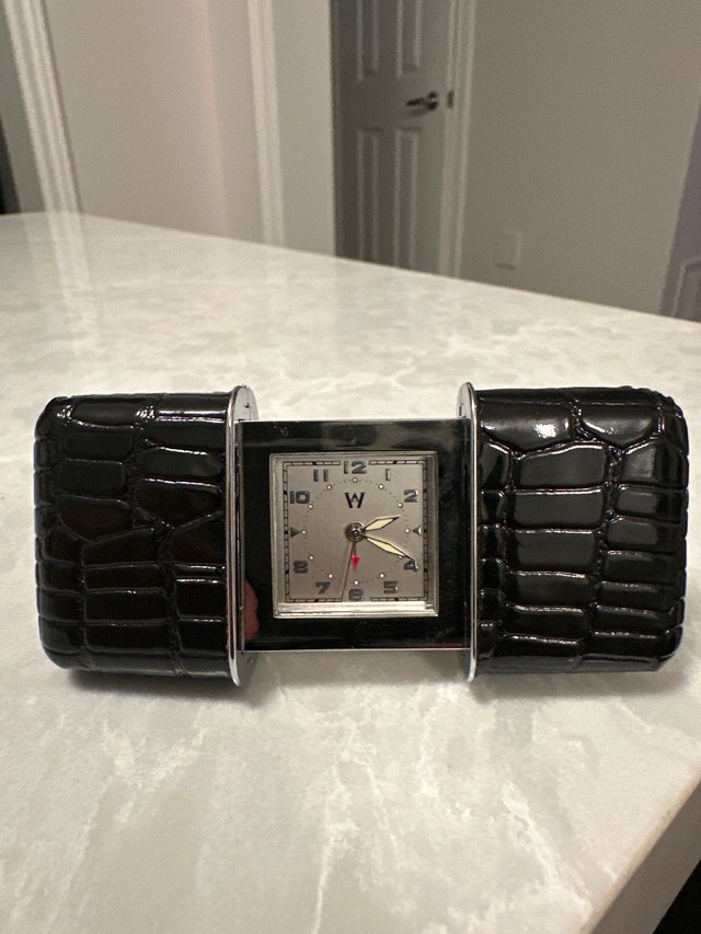 Wedgwood vintage mechanical travel portable sliding alarm clock - photo 2