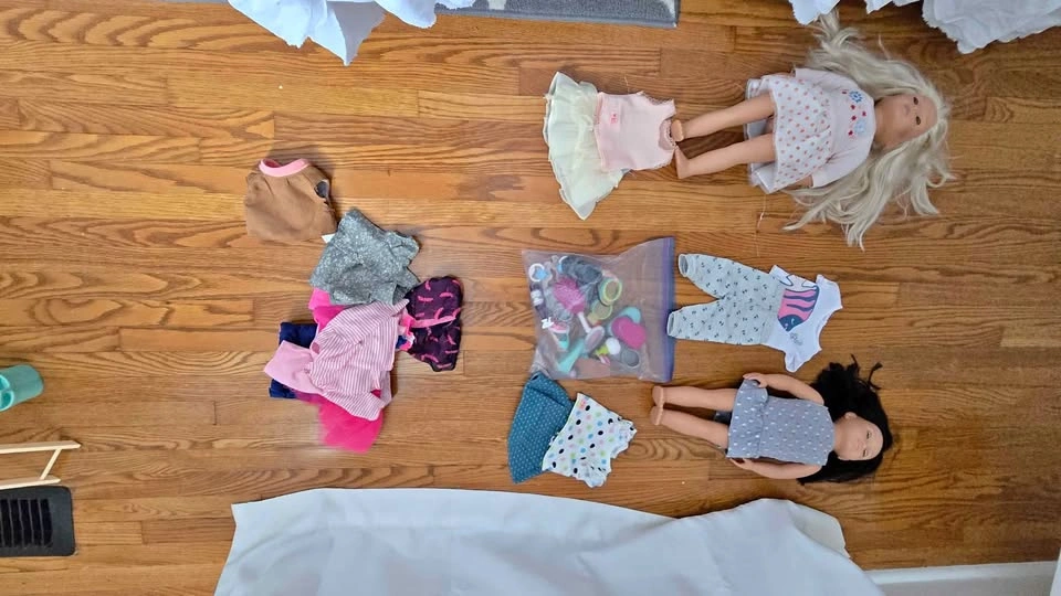 2- 14" Our generation dolls with clothing