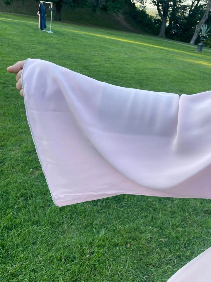 Luxury Silk-Touch Blush Pink Abaya Set (with Free Hijab) - photo 3