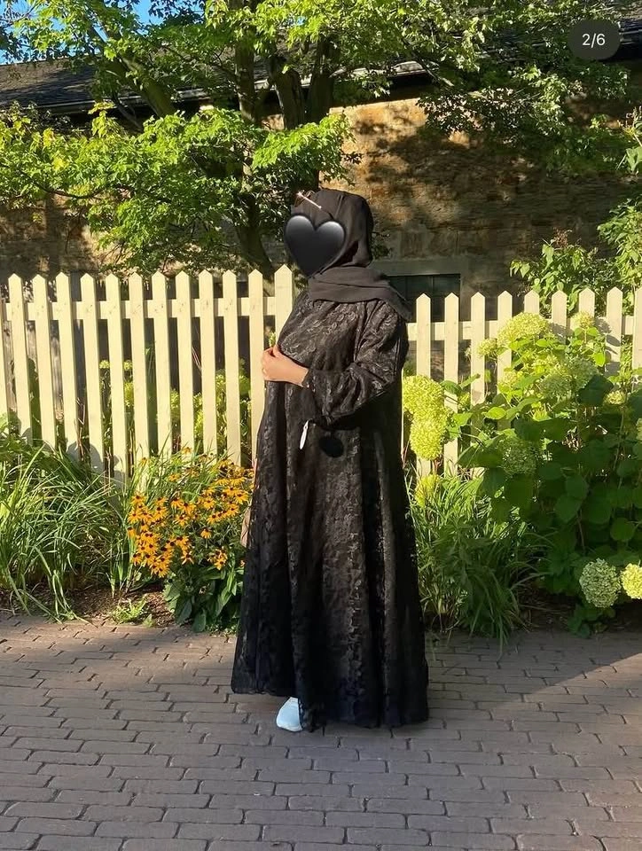 Luxury Black Lace Abaya Set (with Free Hijab) - photo 2