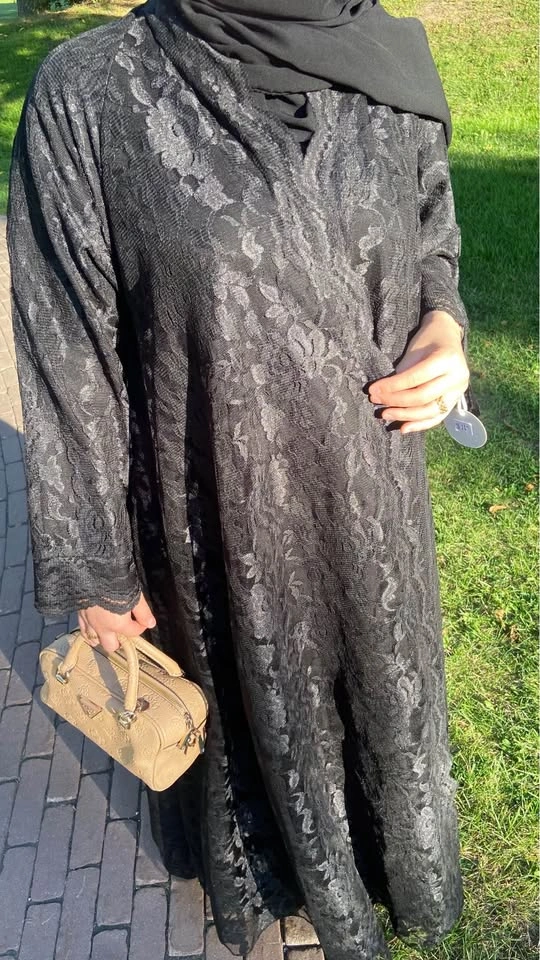 Luxury Black Lace Abaya Set (with Free Hijab) - photo 5