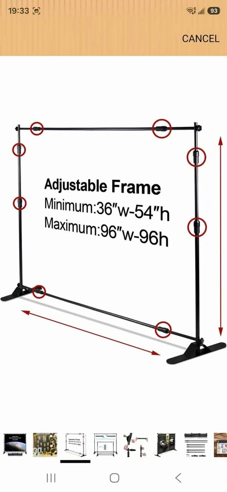AkTop Heavy Duty Backdrop Banner Stand (8x8 ft) - Pickup Only - photo 2