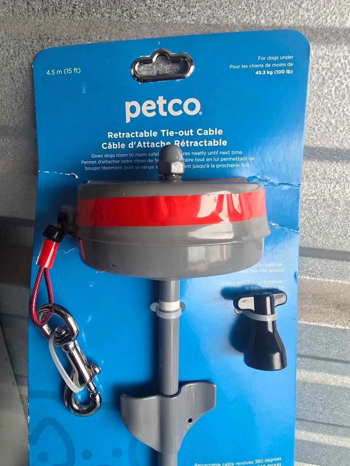 New Petco Retractable Dog Tie-Out Cable and Stake - 15 ft - photo 2
