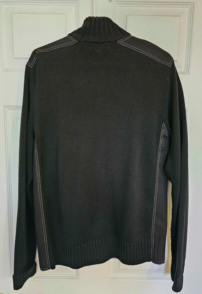 Terra Nostra Men's Black Full-Zip Knit Cardigan Sweater - Size L - photo 2