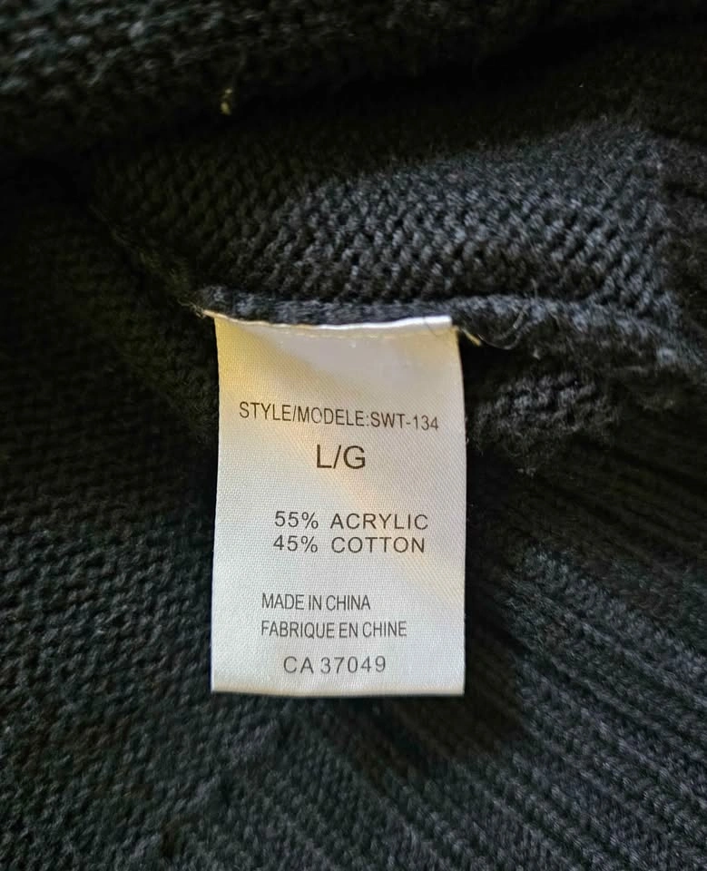 Terra Nostra Men's Black Full-Zip Knit Cardigan Sweater - Size L - photo 4