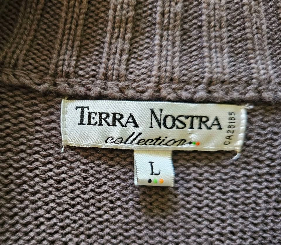 Brand New Terra Nostra Men's Brown Full-Zip Knit Cardigan - L - photo 3