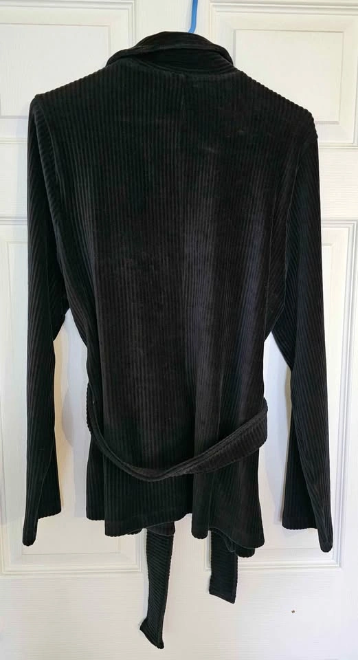 Joe Fresh Women's Black Corduroy Belted Blazer Cardigan Jacket - - photo 2