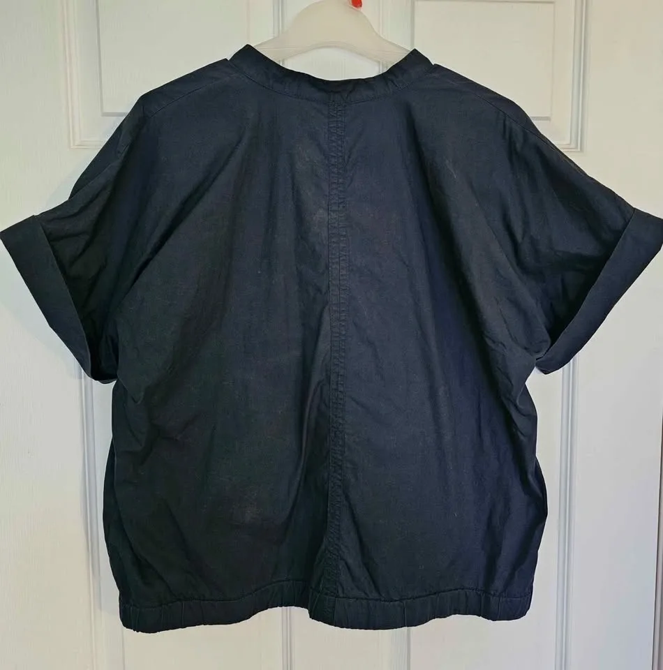 Joe Fresh Women's Black V-Neck Cuffed Short Sleeve Top - XL - photo 2