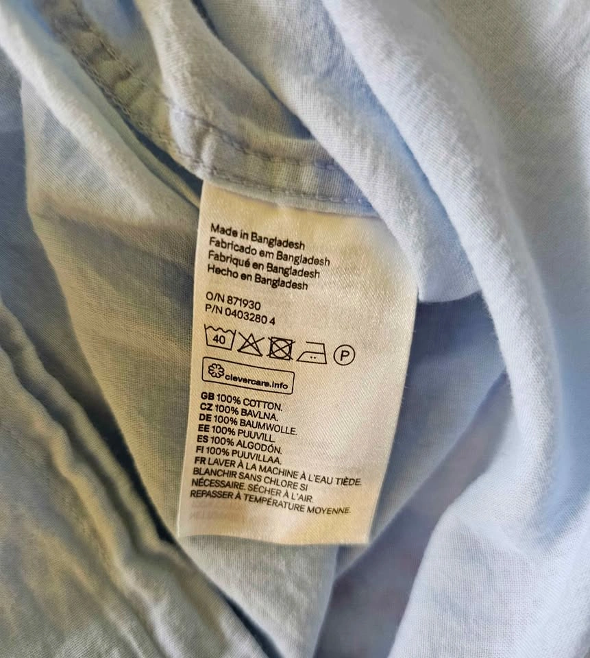H&M L.O.G.G. Women's Light Blue Cotton Button-Down Shirt - Size - photo 4