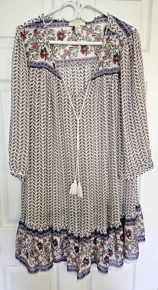 Forever 21+ Women's Floral Boho Tunic Dress Set - Size 3X