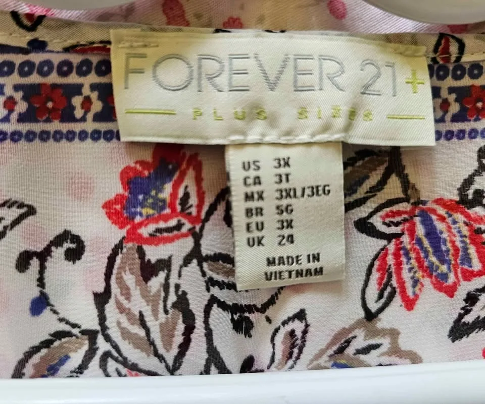 Forever 21+ Women's Floral Boho Tunic Dress Set - Size 3X - photo 3