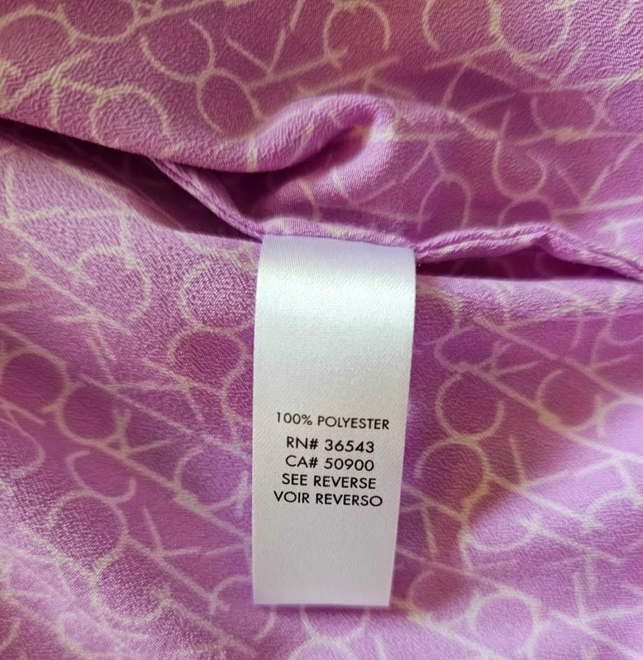 Calvin Klein Monogram Long-Sleeve Button-Down Blouse - Size L - photo 4