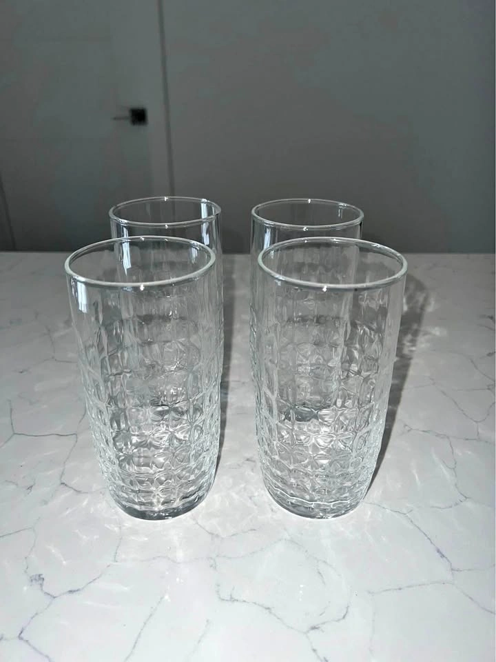 Set of 4 Textured Glasses- Moving Sale