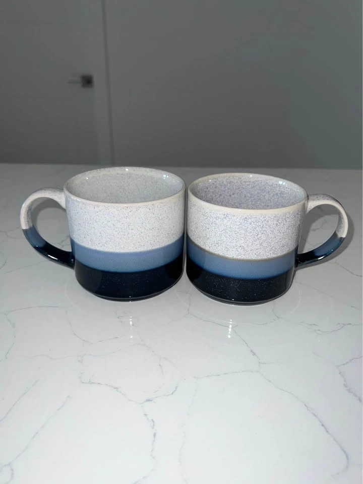 Set of 2 Ceramic Ombre Blue Mugs - photo 2