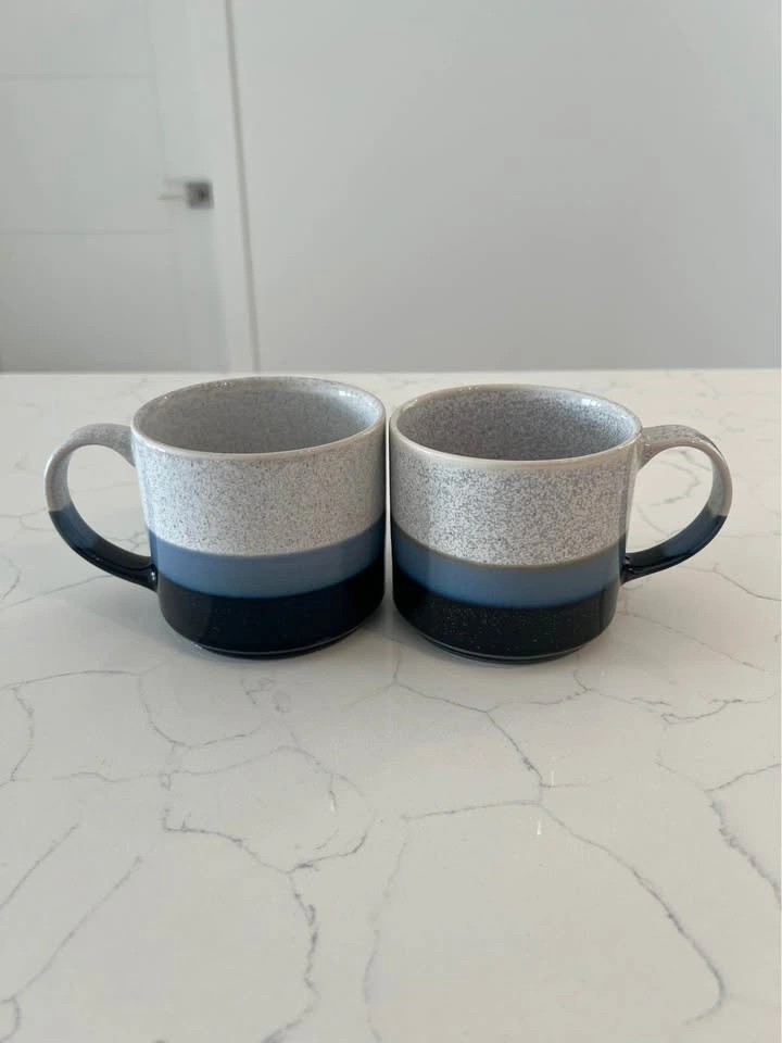 Set of 2 Ceramic Ombre Blue Mugs - photo 3