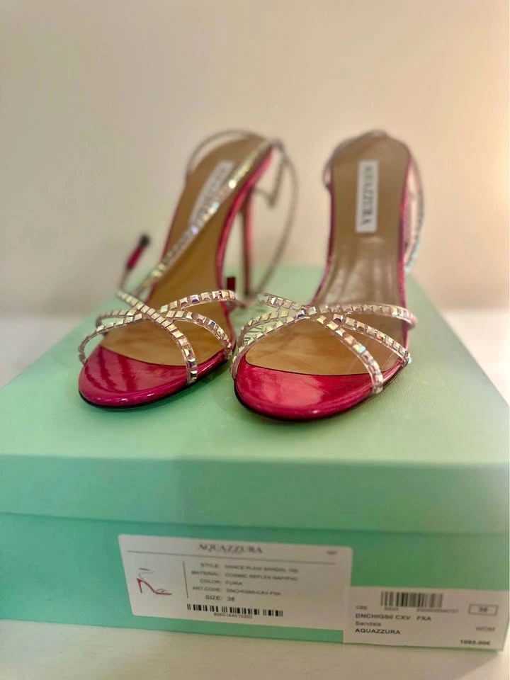 Aquazzura Dance Plexi Sandal 105 Fuxia