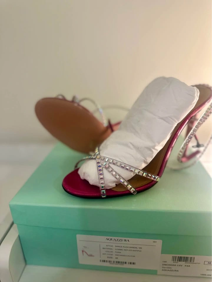 Aquazzura Dance Plexi Sandal 105 Fuxia - photo 3