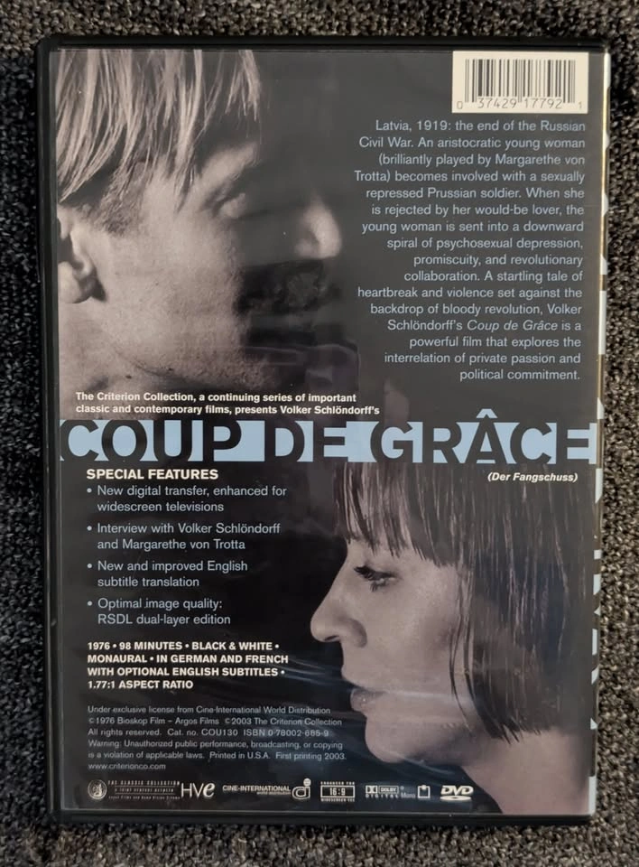 Coup de Grace, Criterion Collection DVD - photo 2