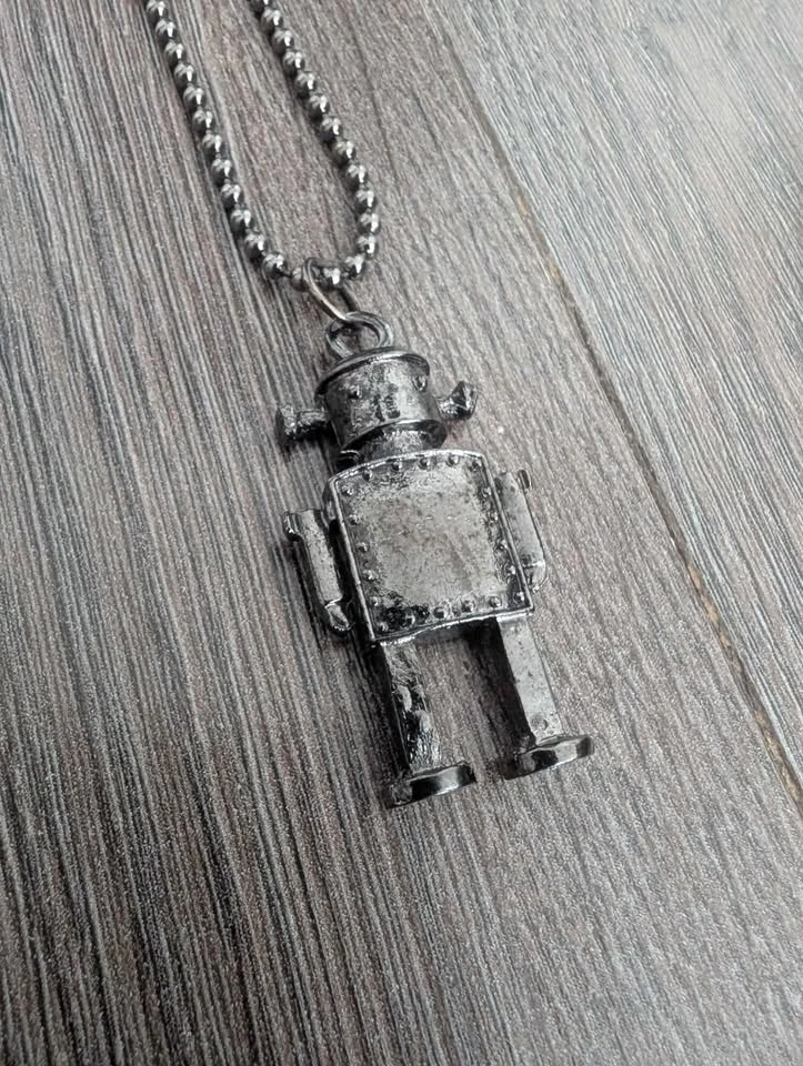 Silver Robot Pendant Ball Chain Necklace - photo 5