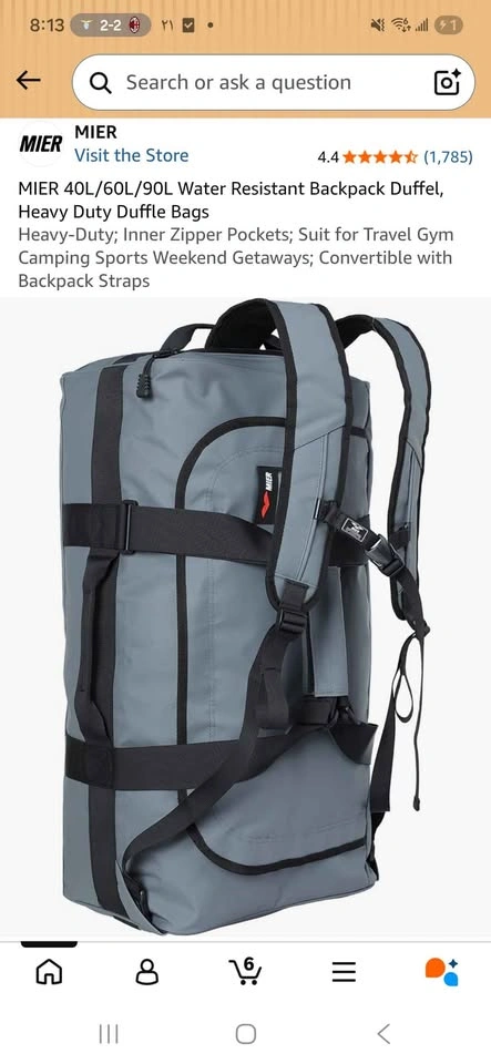 MIER Backpack Duffel Bag - photo 2