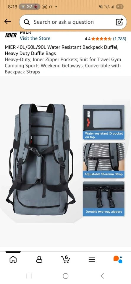 MIER Backpack Duffel Bag - photo 3