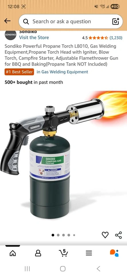 Sondiko L8010 Propane Torch Head - photo 2