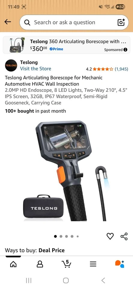 Teslong TD450S Articulating Borescope - photo 2