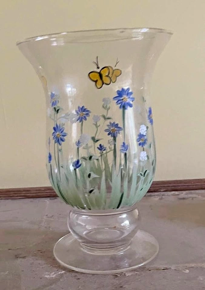 Cute floral and butterfly vase