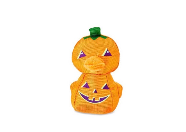 New Vibrant Life Halloween Squeaky Pumpkin Duck Pet Dog Toy - photo 2
