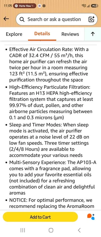 Aroma Room AP103 Air Purifier - photo 3