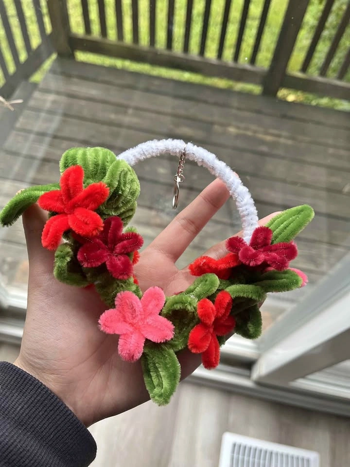 Handmade floral keychain