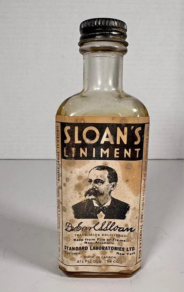 Vintage Sloan's Liniment Glass Bottle