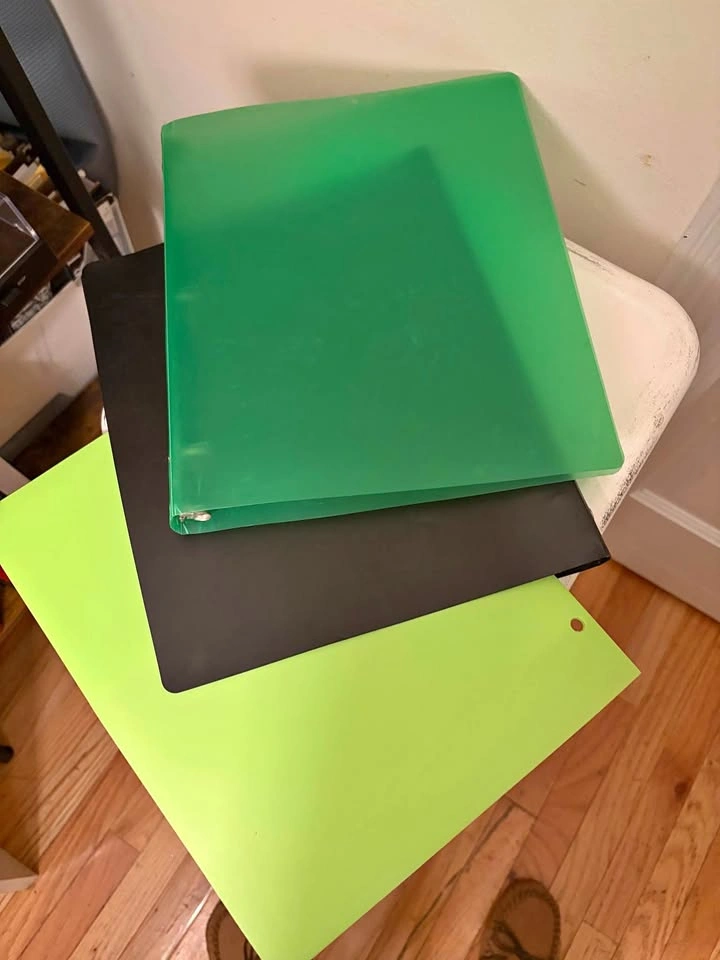 Lot of 3-Ring Binders and School Supplies