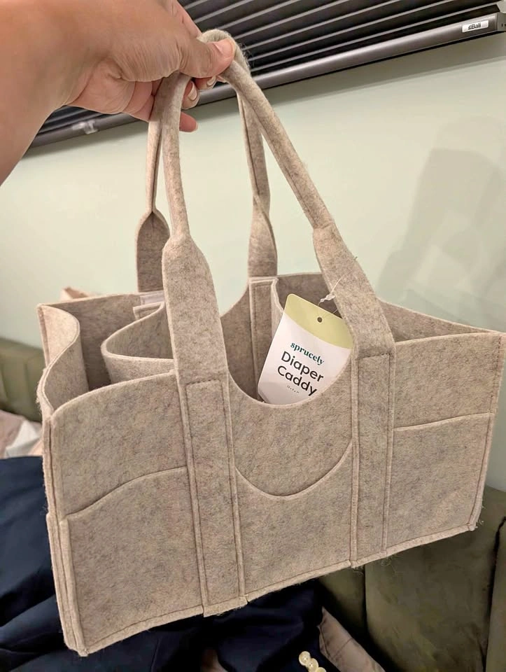 Sprucely diaper caddy heather oat