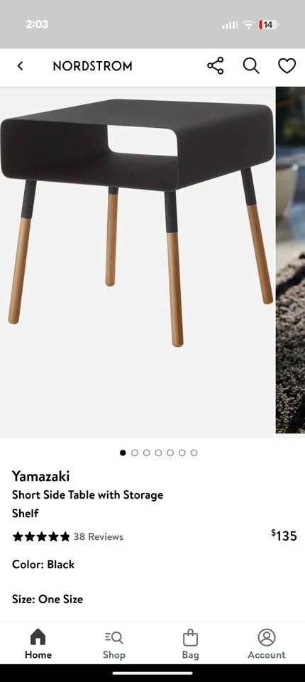 Yamazaki short side table with storage - photo 3
