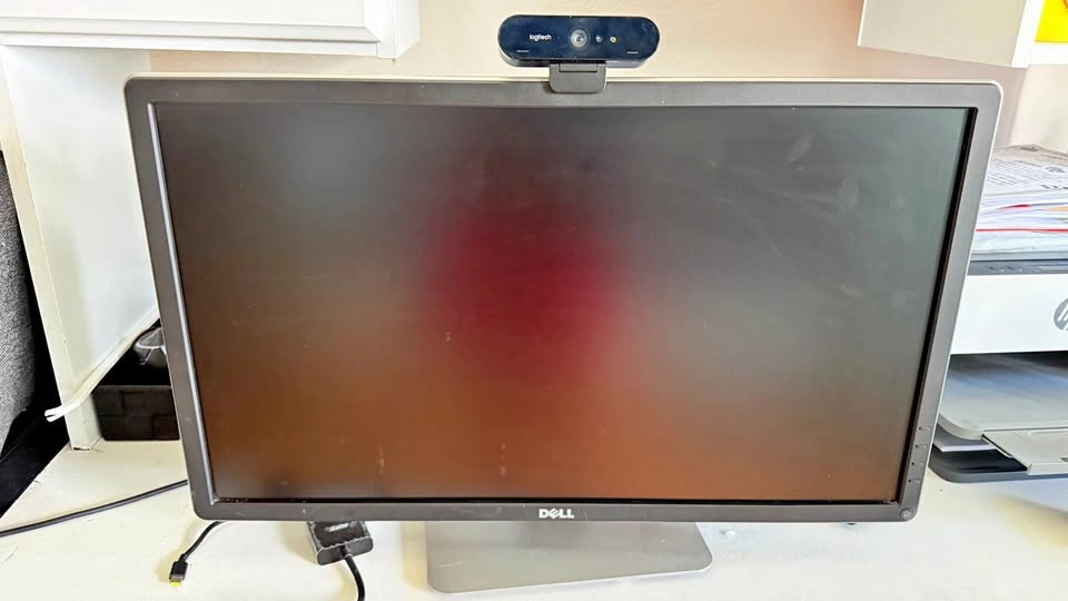 24” Dell Monitor with Logitech Webcam and Cables