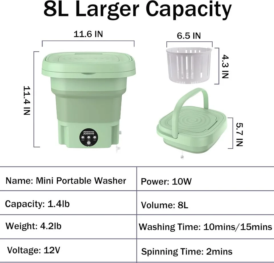 Oivley Mini Foldable Washing Machine | Portable Washer image indicator(2)
