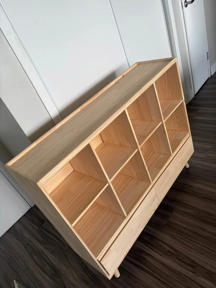 Wood 8 Cube Bookcase Featuring Stowable Drawers - photo 2