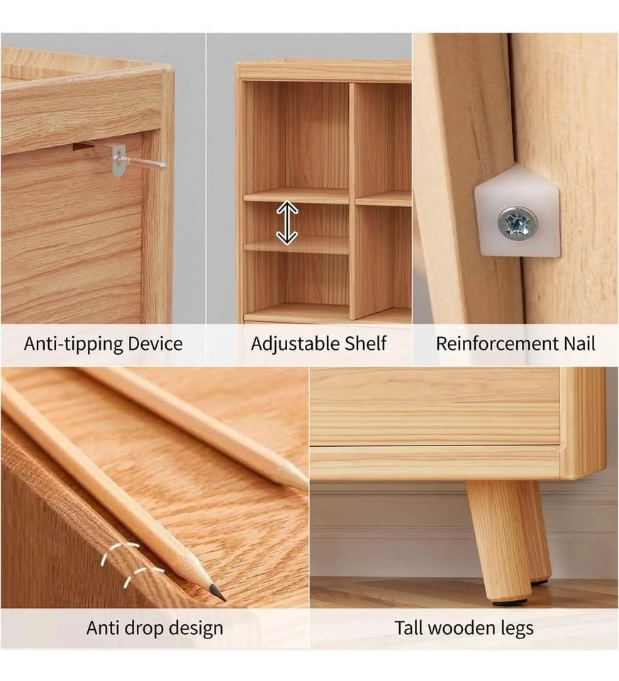 Wood 8 Cube Bookcase Featuring Stowable Drawers - photo 4