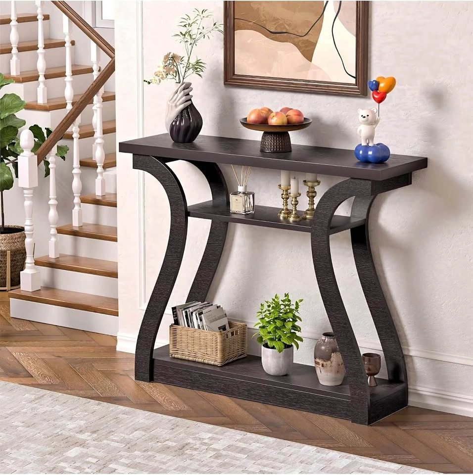 Brand new in box. Console Table, 3-Tier Brown