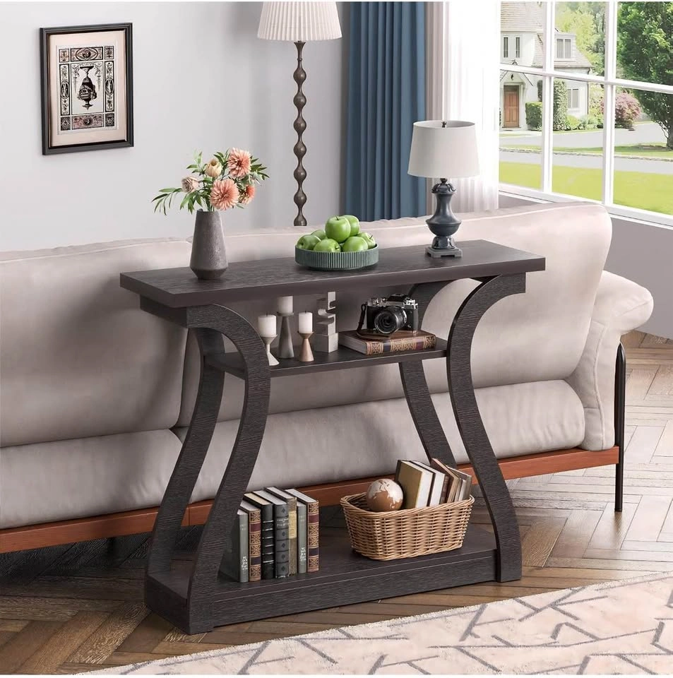 Brand new in box. Console Table, 3-Tier Brown - photo 4