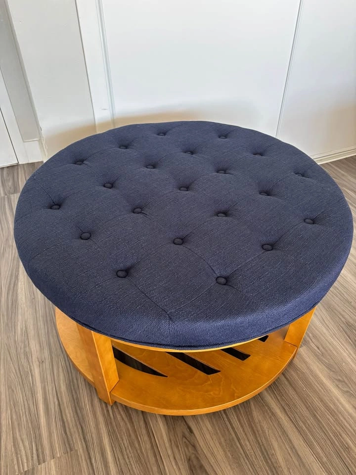 Brand new- Large Footrest Ottoman with Wood Shelf Storage - photo 2