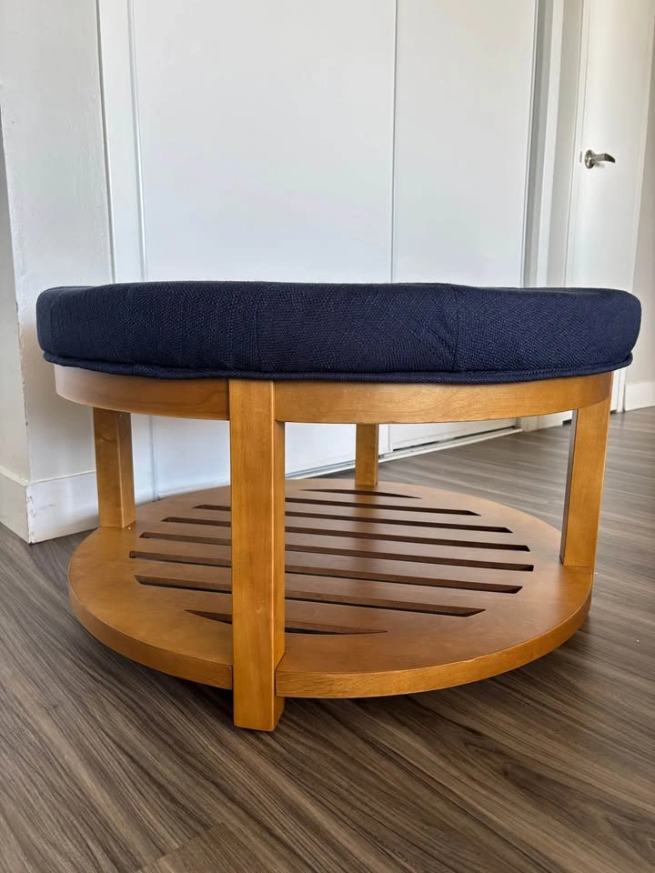 Brand new- Large Footrest Ottoman with Wood Shelf Storage - photo 4